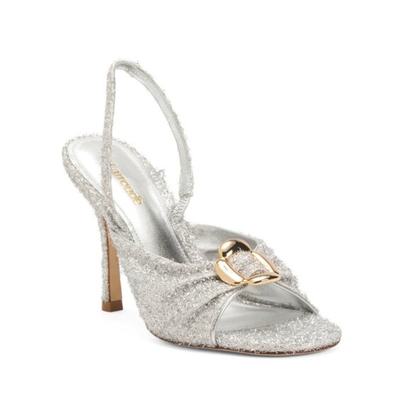 LARROUDE Silver Handmade In Brazil Mayfair Heeled Sandals